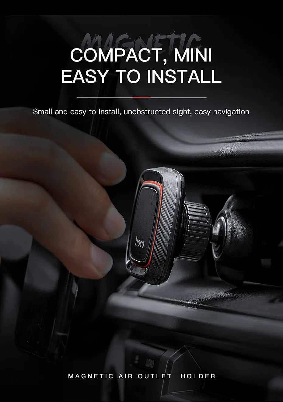 HOCO Magnetic Car Cell Phone Holder Magnet Stand Air Vent Outlet Mount 360 Degree GPS Smartphone Support for iPhone Samsung