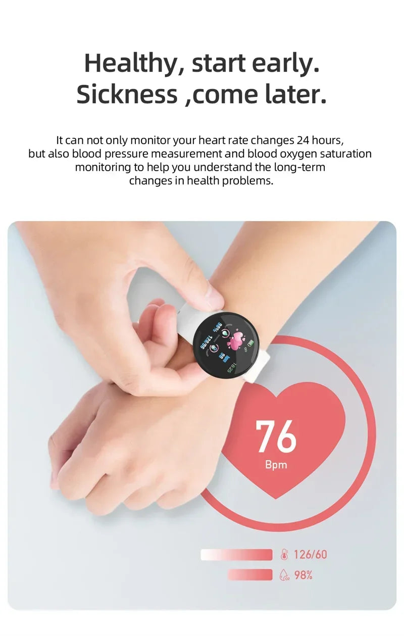 D18Pro Smart Watch Men Women Bluetooth Fitness Bracelet Sport Heart Rate Blood Pressure Kids Smartwatch for Xiaomi Reloj Hombre