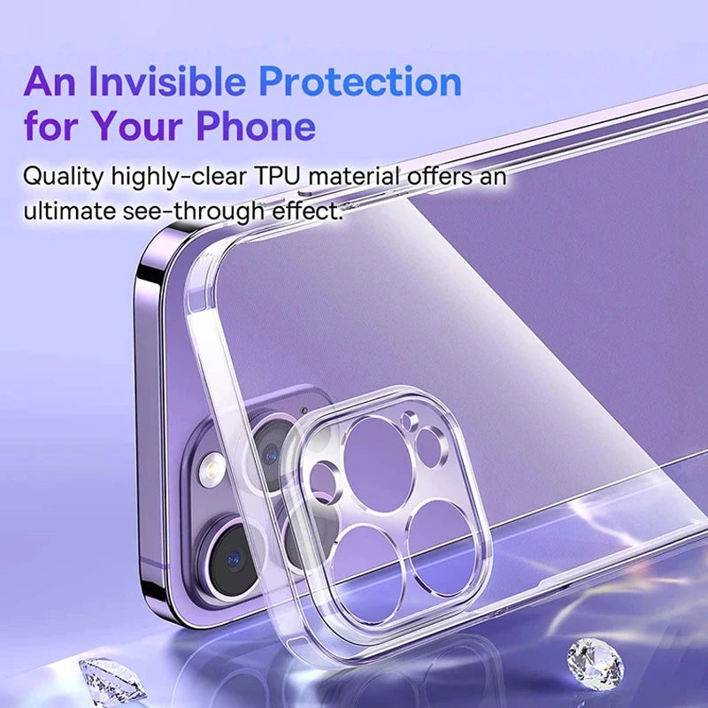 Baseus Clear Case for iPhone 16 15 14 13 12 11 Pro Max Plus Soft TPU Case for iPhone XS Max X XR Cover Transparent Phone Case