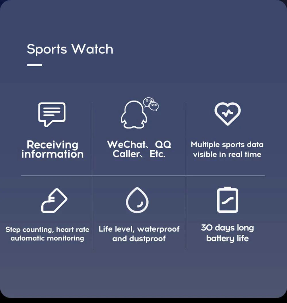 New label Smart Electronic Watch For iPhone Xiaomi Sport Fitness Pedometer Color Screen Add wallpapers Watches Men Women Kids