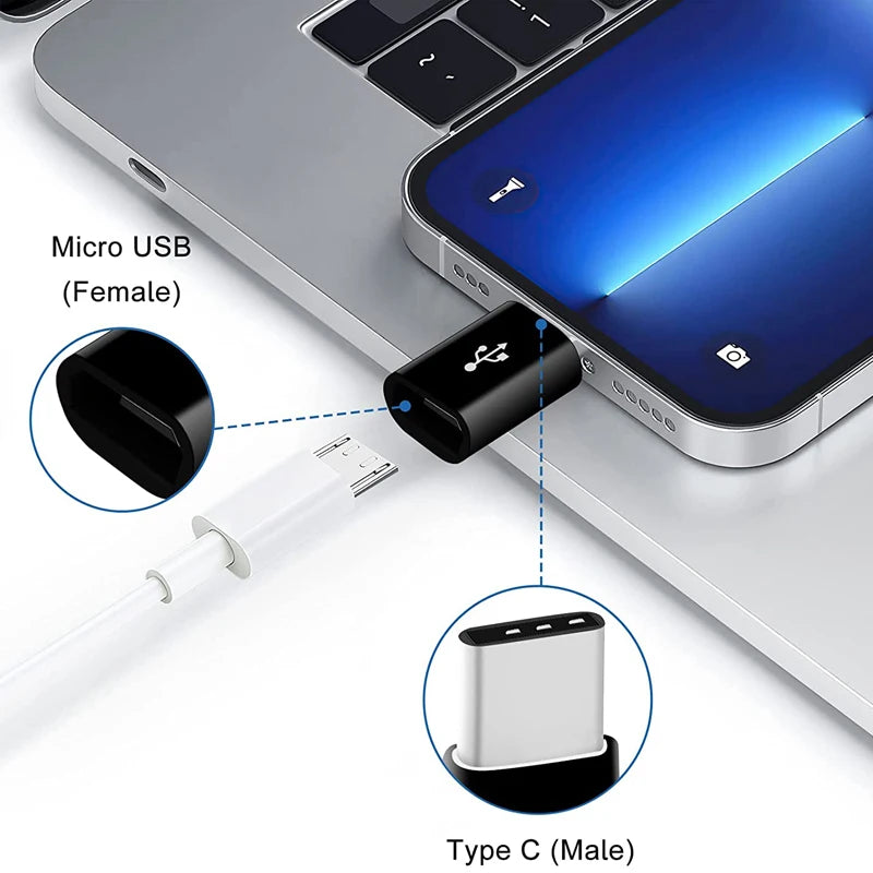 1/3/5Pcs Micro USB Female To Type C Male Adapter Converter Micro-B To USB-C Connector Charging Cable Adapter Phone Accessories