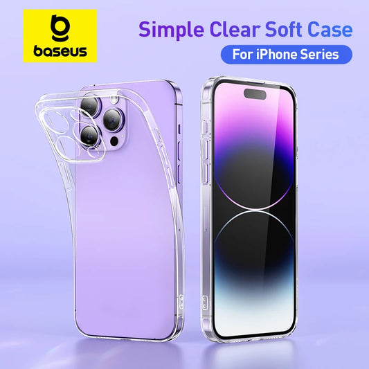 Baseus Clear Case for iPhone 16 15 14 13 12 11 Pro Max Plus Soft TPU Case for iPhone XS Max X XR Cover Transparent Phone Case